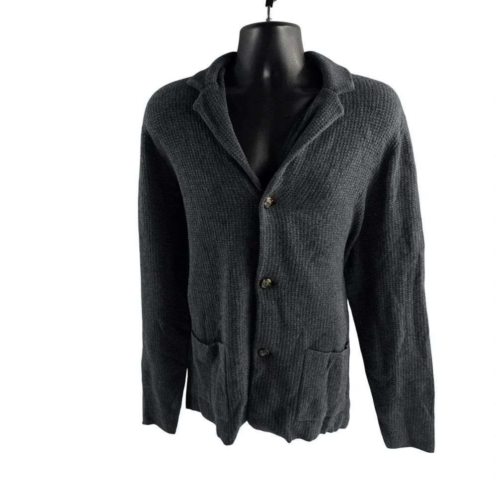 NWT Jos A‎ Bank Reserve Mens Gray Wool Blend Button Front Knit Blazer Jacket L